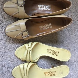 2 Pairs of Ferragamo (acaia) heels 💯